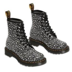 Dr Martens Loud leopard gun metal boots size 7